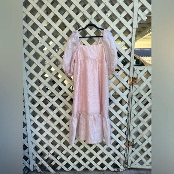 Anthropologie Textured Puff-Sleeve Dress - Picture 7 of 8